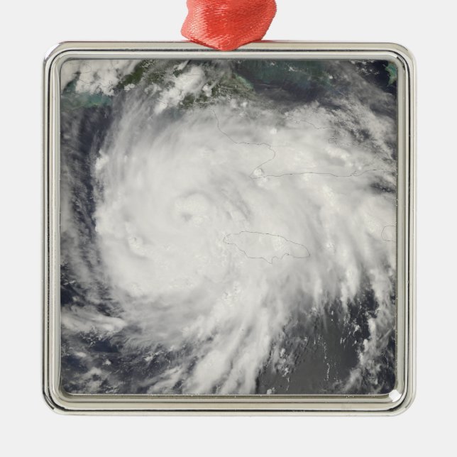 Hurricane Gustav over Jamaica Metal Ornament (Front)