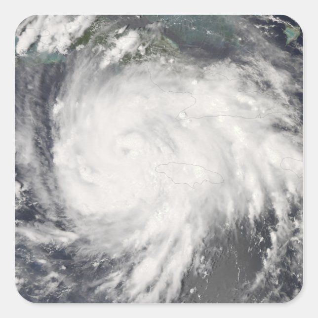 Hurricane Gustav over Jamaica Square Sticker (Front)