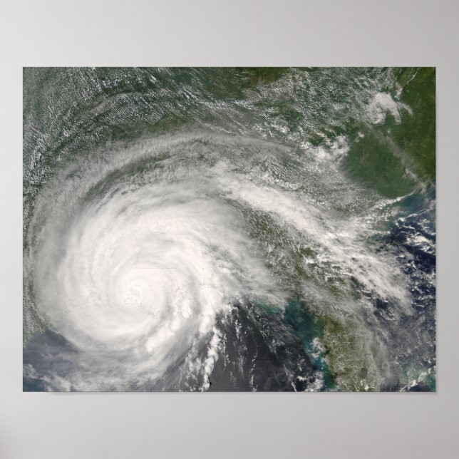 Hurricane Gustav over Louisiana Poster (Front)