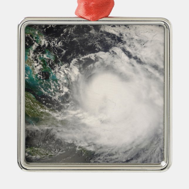 Hurricane Hanna over the Bahamas Metal Tree Decoration (Front)