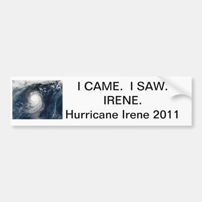 Hurricane Irene Bumper Sticker. Sticker (Front)
