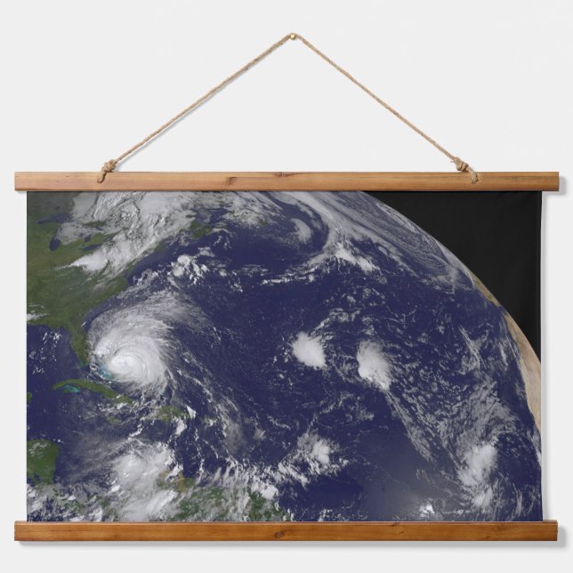 Hurricane Irene Moving Through The Bahamas. Hanging Tapestry (Front)