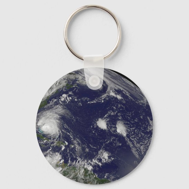 Hurricane Irene Moving Through The Bahamas. Key Ring (Front)