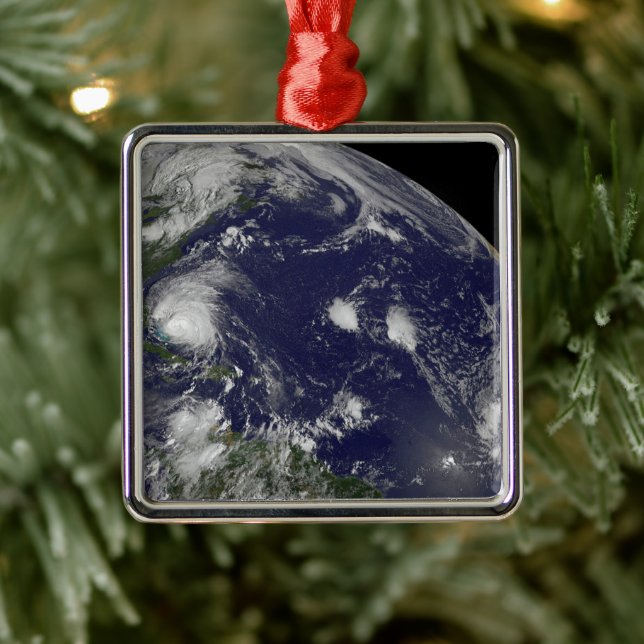 Hurricane Irene Moving Through The Bahamas. Metal Ornament (Tree)