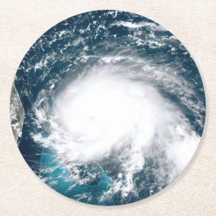 Hurricane off the coast of Florida Round Paper Coaster