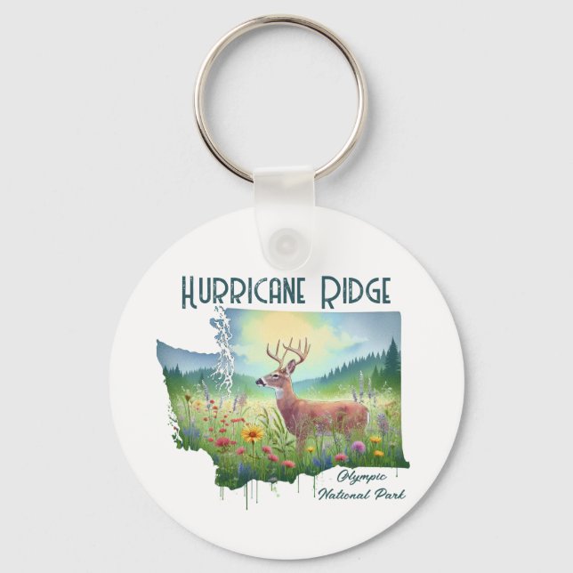Hurricane Ridge National Park Souvenir Gift Key Ring (Front)
