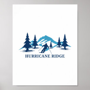 Hurricane Ridge Washington Ski Resort Skiing Skier Poster
