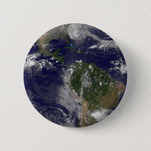 Hurricane Sandy Along The East Coast Of The Us. 6 Cm Round Badge