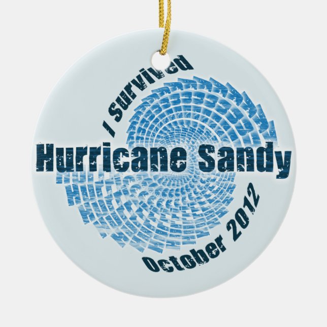 Hurricane Sandy Ceramic Ornament (Front)