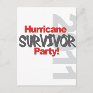 Hurricane Survival Party 1011 Invitation Postcard