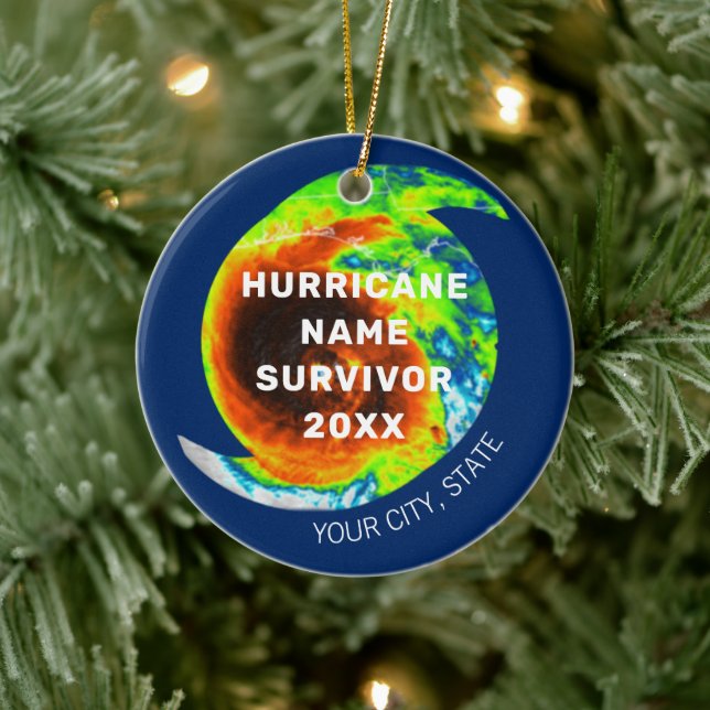 HURRICANE SURVIVOR Commemorative Personalized Ceramic Ornament (Tree)