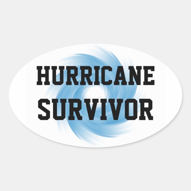 HURRICANE SURVIVOR stickers (4, oval) (Front)