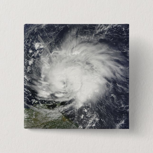 Hurricane Tomas over the Lesser Antilles 15 Cm Square Badge (Front)