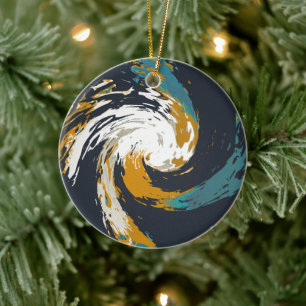 Hurricane Twirl Ceramic Ornament