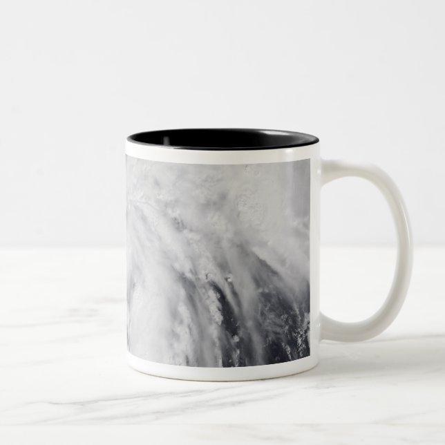 Hurricane Wilma in the Atlantic and Caribbean Two-Tone Coffee Mug (Right)