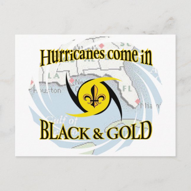 Hurricanes in Black & Gold Postcard (Front)