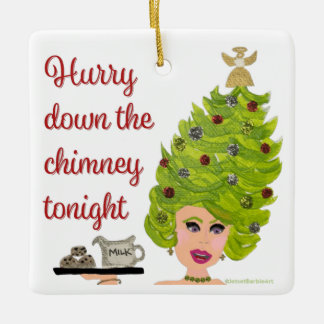 Hurry Down the Chimney Christmas Hair Ornament