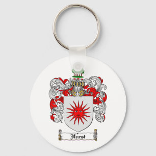 HURST FAMILY CREST -  HURST COAT OF ARMS KEY RING