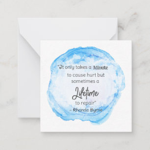 *~  Hurt Lifetime Watercolor Quote AP62  Note Card