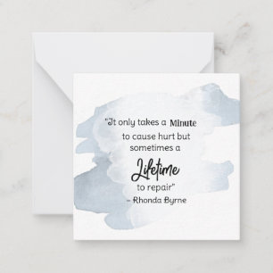 *~  Hurt Pain Slate Blue Quote AP62  Note Card