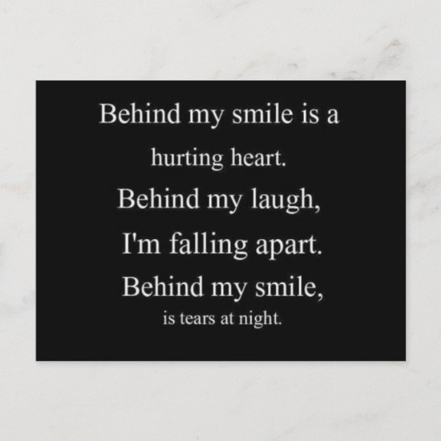 Hurting Heart sadness depression alone emo relatio Postcard (Front)