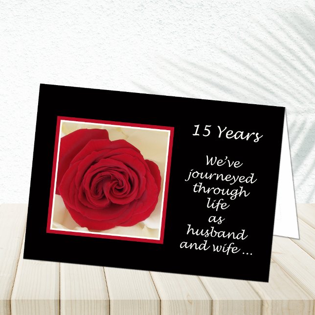 Husband 15th Anniversary Red Rose Card (Creator Uploaded)