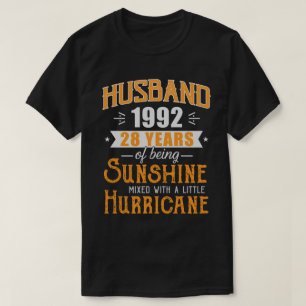 Husband 1992 Gift, 28 Years Wedding Anniversary T-Shirt
