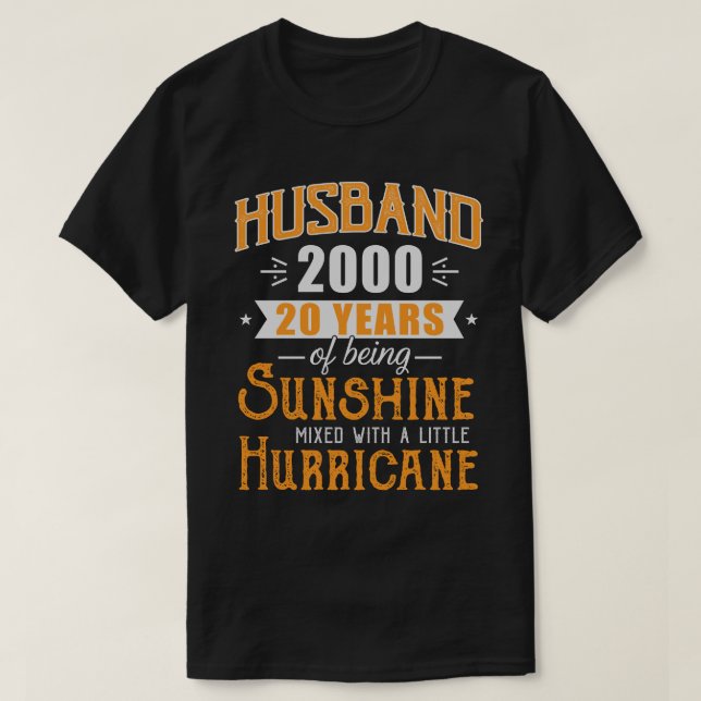 Husband 2000 Gift, 20 Years Wedding Anniversary T-Shirt (Design Front)