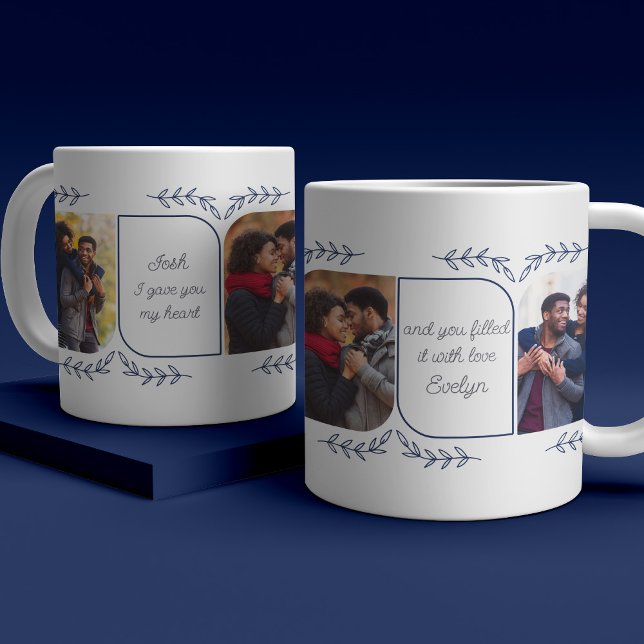 Husband 3 Vertical Photo Loving Words Botanical Coffee Mug (Creator Uploaded)