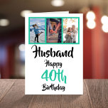 Husband 40th Happy Birthday 3 Photo Collage Card<br><div class="desc">Put a smile on a face with this personalised 40th birthday 3 photo collage card for your husband. - Simply click to personalise this design 🔥 My promises - This design is unique and is designed with you in mind 🙏 Thank you for supporting my small business - If you...</div>