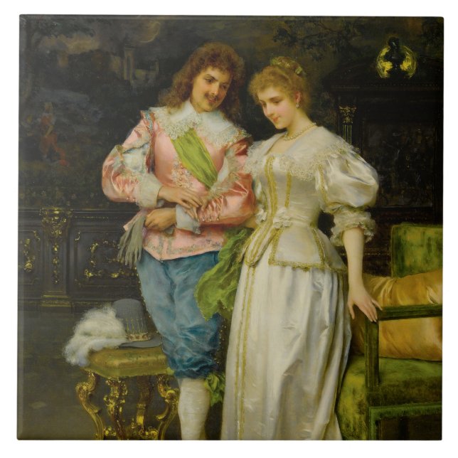 Husband and Wife Betrothed (Wedding and Marriage) Ceramic Tile (Front)