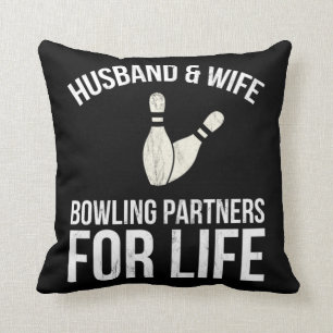 Husband And Wife Bowling Partners For Life Couples Cushion