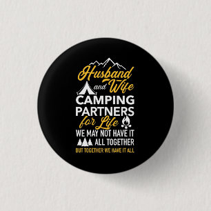 Husband And Wife Camping Partner For Life 3 Cm Round Badge