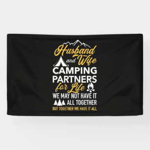 Husband And Wife Camping Partner For Life Banner