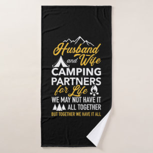 Husband And Wife Camping Partner For Life Bath Towel