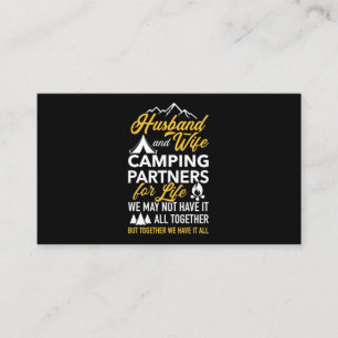 Husband And Wife Camping Partner For Life Business Card