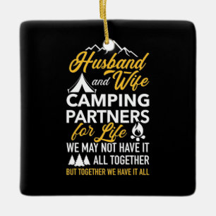 Husband And Wife Camping Partner For Life Ceramic Ornament