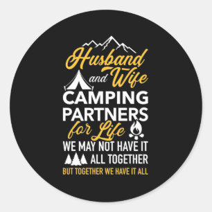 Husband And Wife Camping Partner For Life Classic Round Sticker