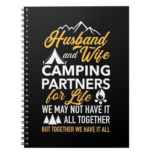 Husband And Wife Camping Partner For Life Notebook (Front)