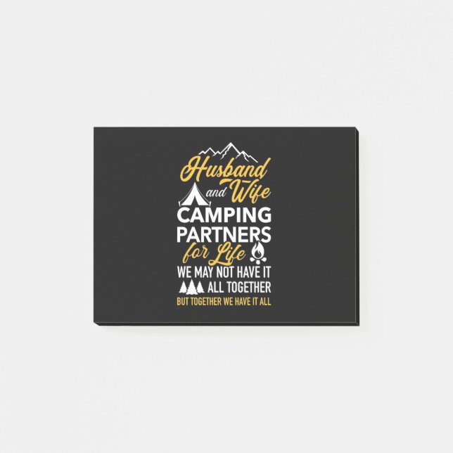 Husband And Wife Camping Partner For Life Post-it Notes (Front)