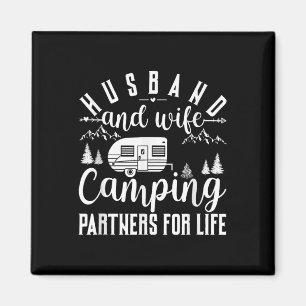 Husband And Wife Camping Partners For Life Camper Magnet