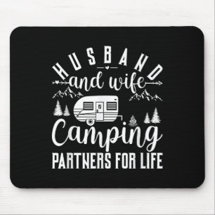 Husband And Wife Camping Partners For Life Camper Mouse Pad