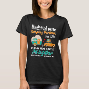 Husband And Wife Camping Partners For Life Funny T-Shirt