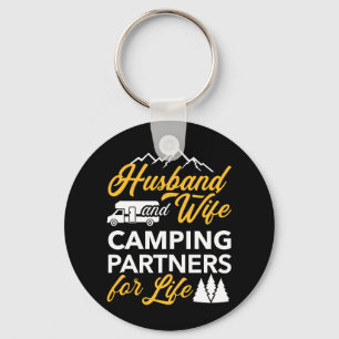 Husband and wife camping partners for life RV Key Ring