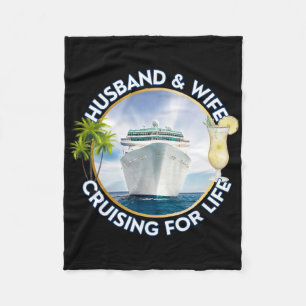 Husband And Wife Cruising For Life Men's Women's C Fleece Blanket