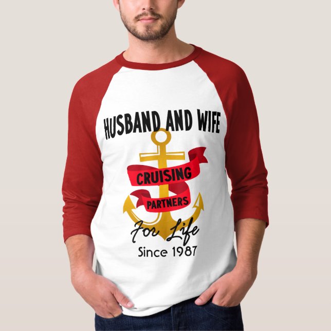 Husband and Wife Cruising Partners Cruise Matching T-Shirt (Front)