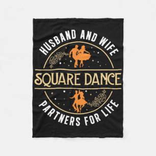 Husband And Wife Cute Square Dancing Partner A Squ Fleece Blanket