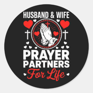 Husband and Wife Prayer Partners Jesus Christian Classic Round Sticker