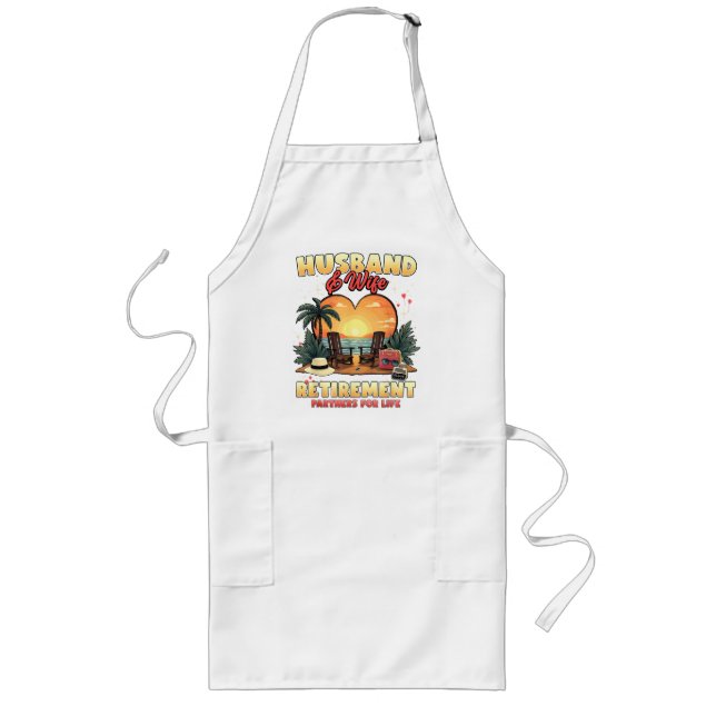 Husband and Wife Retirement Long Apron (Front)