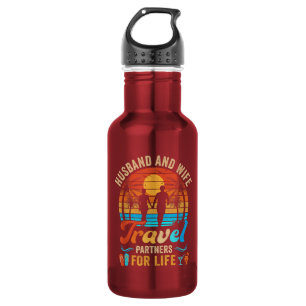 Husband and Wife Travel Partners for Life Beach 532 Ml Water Bottle